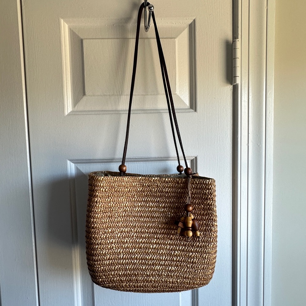 Brown Woven Tote Bag